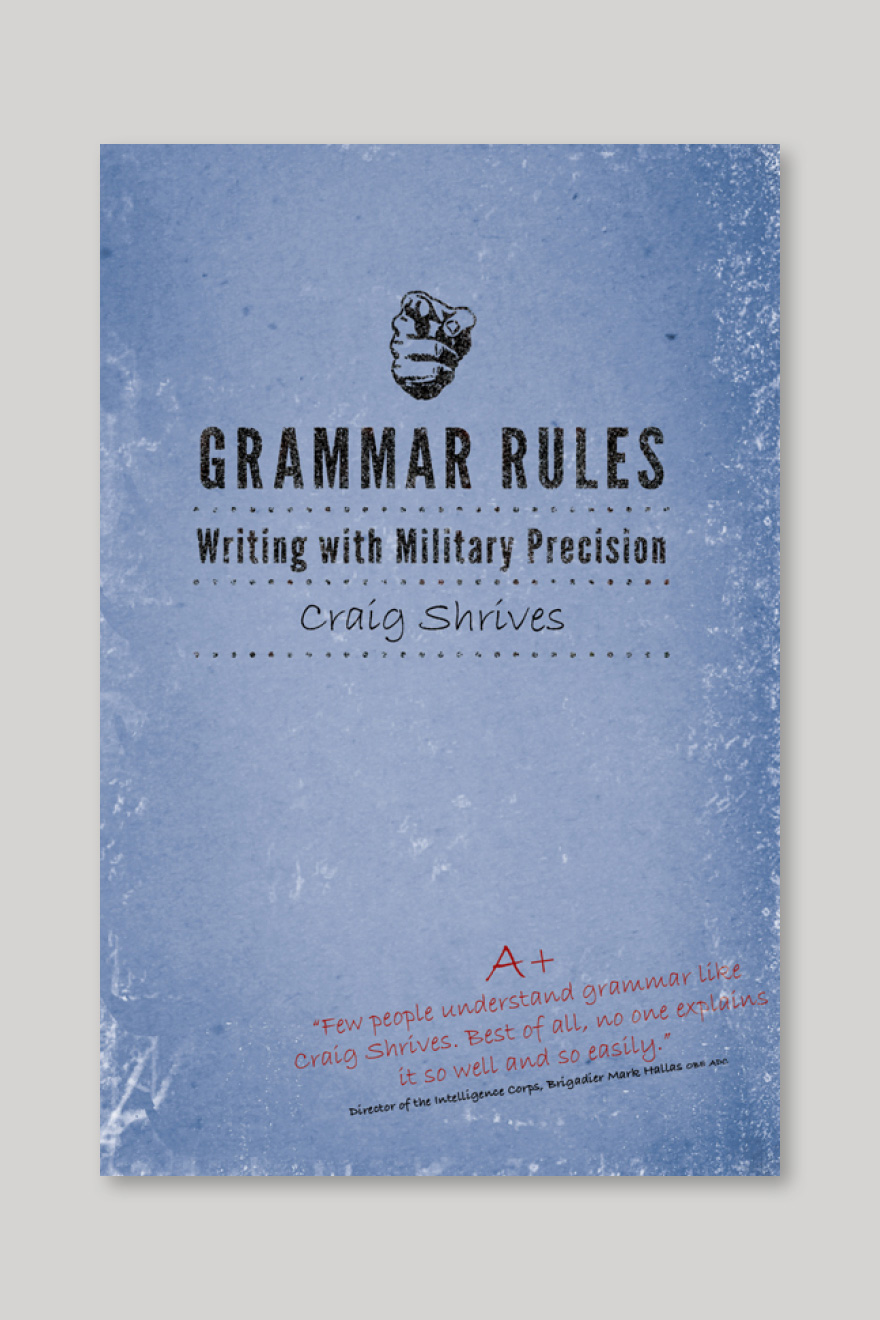 Alternative book cover for Grammar Rules, designed to look like writing book