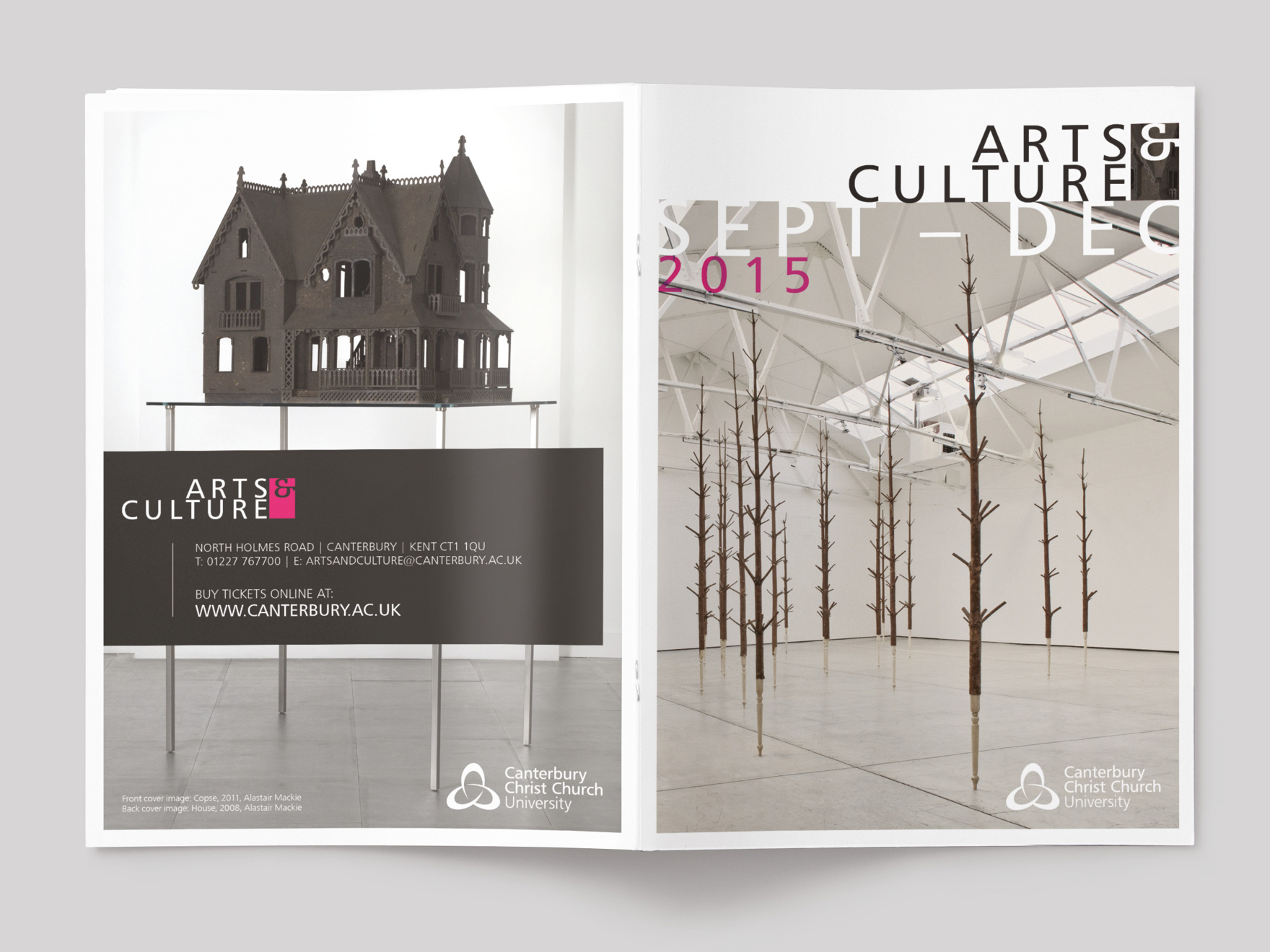Front and back cover to the Autumn 2015 issue of Arts & Culture magazine